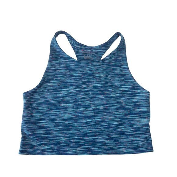 Champion Womens Authentic Athleisure Racerback Crop Tank Top Blue Multicolor - Picture 5 of 15